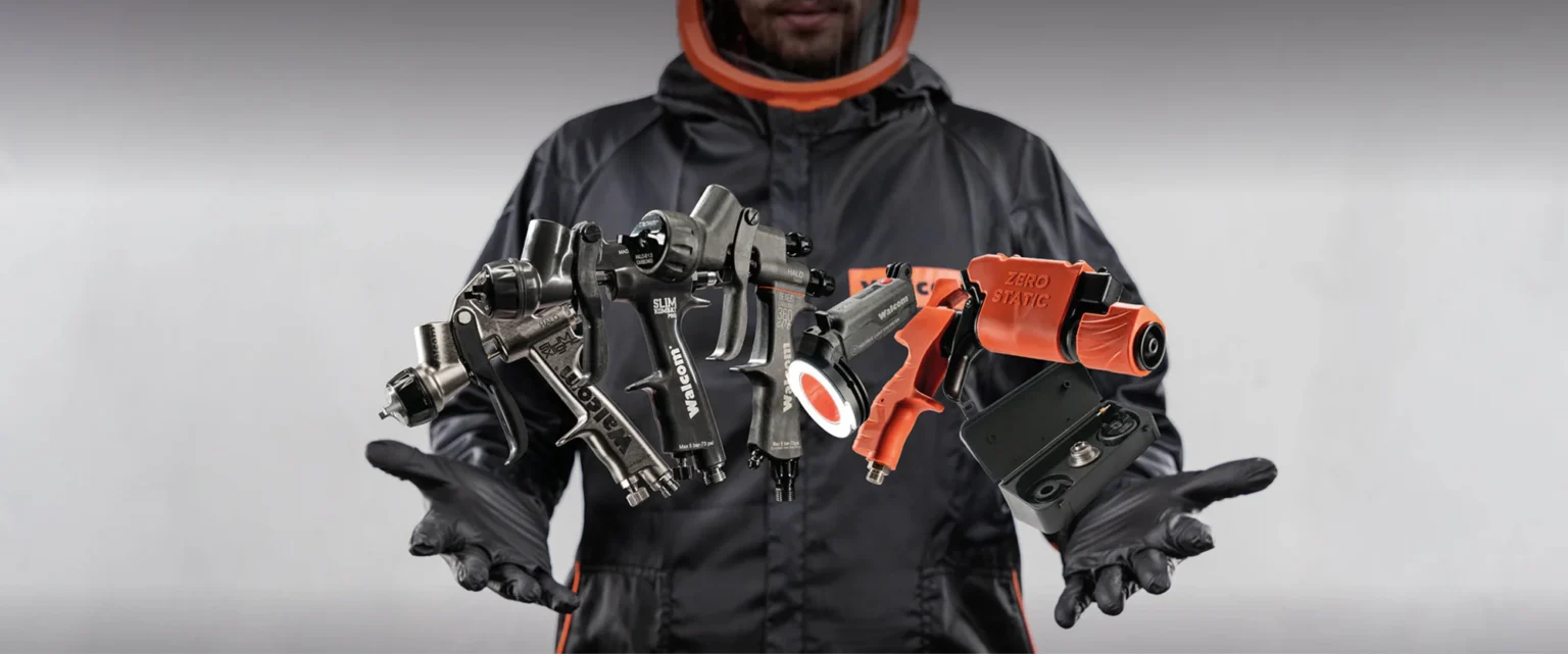 gama de pistolas de pintar walcom para todo uso